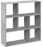vidaXL Raumteiler-B&uuml;cherregal Betongrau 102x29x103,5 cm Holzwerkstoff