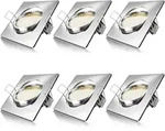 Brandson 6x LED Einbaustrahler in Edelstahl Optik, schwenkbarer Deckenspot mit...
