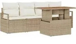 vidaXL Garten-Sofa-Set mit Kissen 5 pcs Beige und Creme