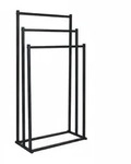 Relaxdays Handtuchst&auml;nder, HxBxT: 86 x 44 x 21 cm, Metall, 3 Stangen, Badezimmer,