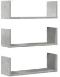 vidaXL Wandregale 3 Stk. Betongrau 58x18x18 cm Holzwerkstoff