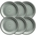 M&Auml;SER Teller flach 27 cm, 6-er Set, RAUCHBLAU postsicher, Serie LUMACA