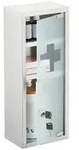 Relaxdays Medizinschrank, 3 F&auml;cher, Edelstahl, Milchglas, Medikamentenschrank, HBT