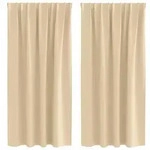 vidaXL Verdunkelungs-Vorh&auml;nge mit Ringen 2 pcs Creme 175 x 140 cm