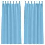 vidaXL Verdunkelungs-Vorh&auml;nge mit Ringen 2 pcs Himmelblau 260 x 140 cm