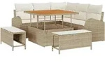 vidaXL Garten-Sofa-Set mit Kissen 8 pcs Beige Poly Rattan