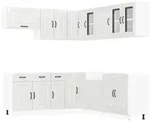 vidaXL 11-tlg. K&uuml;chenschrank-Set Kalmar Hochglanz-Wei&szlig; Holzwerkstoff