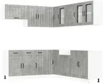 vidaXL 11-tlg. K&uuml;chenschrank-Set Lucca Betongrau Holzwerkstoff