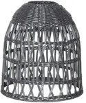 StarTrading Lampenschirm Rattanstil KNUTE wetterfest Kunststoff grau D: 30cm f&uuml;r