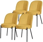 ML-Design Esszimmerst&uuml;hle 4er-Set Senfgelb &ndash; gepolsterte St&uuml;hle aus...