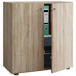 Ebuy24 Lona Universalschrank B&uuml;ro Kommode niedrig 2 T&uuml;ren Sonoma-Eiche dekor.