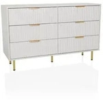 Sideboard / Kommode HJELLE 120x40x76 cm 6 Schubladen wei&szlig; hjh LIVING