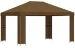 vidaXL Pavillon 4 x 3 m Taupe Polyester und Stahl 190 gsm