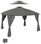 DELUKE Pavillon DUBLIN Schwarz Polyester Gartenpavillon Gartenlaube f&uuml;r