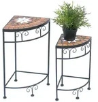 DanDiBo Blumenhocker Mosaik Eckregal 2er Set 42 und 52 cm Blumenst&auml;nder 12013