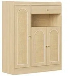 STILVORA Schuhschrank aus MDF/Spanplatte in Naturfarbe, 90 x 35 x 110 cm