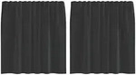 vidaXL Voile Vorh&auml;nge mit Lasche 2 Stk. Schwarz