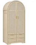STILVORA Kleiderschrank MDF Eiche 80x50x179 cm mit Rattant&uuml;ren, Schublade