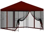 vidaXL Garten Pavillon mit Seitenw&auml;nden 3 x 3 m Bordeauxrot