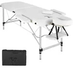 TECTAKE 2 Zonen Massageliege mit Polsterung und Aluminiumgestellwei&szlig;