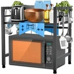 CLP Mikrowellenregal Marana stufig schwarz/2-stufig