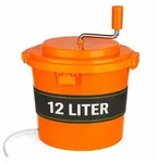 Muvell Salatschleuder | 12 Liter | gesch&uuml;tzter Antrieb & Hebelbremse | 36 cm