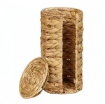 Relaxdays Toilettenpapier Aufbewahrung, 3 Rollen, HxD: 34 x 18 cm, Wasserhyazinthe,