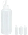 Relaxdays Quetschflasche, 4er Set, 1000 ml, f&uuml;r Saucen, Spritzflasche zum Bef&uuml;llen,