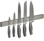 Relaxdays Magnetleiste Edelstahl, selbstklebend, 40 cm lang, Wand Magnetschiene f&uuml;r