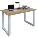 VCM Schreibtisch Lona Silber / Honig-Eiche H. 76 x B. 110 x T. 80 cm
