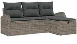 vidaXL Garten-Sofa-Set 4 pcs Grau 179 x 117 x 85 cm Poly Rattan