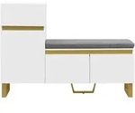 STILVORA Schuhschrank MDF Wei&szlig; 120x35x85 cm mit Sitzkissen, Schublade und...