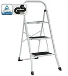 Baumarktplus Trittleiter 3-stufig klappbar T&Uuml;V/GS 150 kg Anti-Rutsch Trittfl&auml;chen