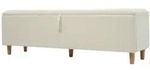STILVORA Storage Footstool Cord Beige 175x38x46 cm mit hydraulischem Stauraum