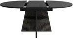 STILVORA Esstisch MDF Schwarz 110-150x110x76 cm, ausziehbar, mit offenem Ablagefach