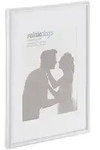Relaxdays Bilderrahmen 2er Set, Din A4, Passepartout 15x20 cm, Glasscheibe,