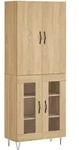 vidaXL Highboard Sonoma-Eiche 69,5x34x180 cm Holzwerkstoff 3198068