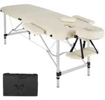 TECTAKE 2 Zonen Massageliege mit Polsterung und Aluminiumgestellbeige
