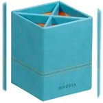 Rhodiarama Stiftek&ouml;cher aus Kunstleder, 8x8x11cm - T&uuml;rkis 318817C