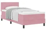 vidaXL Boxspringbett mit Matratze mit Kopfteil Rosa 90 x 200 cm Samt