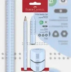 FABER-CASTELL 580084 Bleistift-Set Jumbo GRIP - 3-tlg., B, sky blue, Blister