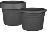 BigDean 6X Blumentopf &Oslash; 30 cm Farbe Anthrazit Kunststoff Pflanztopf...