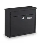 Relaxdays Briefkasten mit Namensschild, HxBxT: 31 x 36 x 12 cm, Eisen, 4...