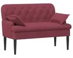 vidaXL Zweisitzer mit Knopfheftung Weinrot 111 x 68 x 80 cm Stoff
