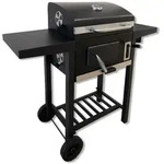 Trolley Holzkohlegrill mit Doppel-Seitenablagen, Grill