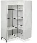 Relaxdays Eckkleiderschrank, 3. Generation, 8 Ablagen, 2 Kleiderstangen, Stecksystem,