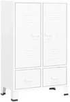vidaXL Kleiderschrank Industrie-Stil Wei&szlig; 67x35x107 cm Stahl