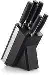 Arendo Messerblock, 5-teilig mit Holzblock & Messern aus Edelstahl, ergonomische