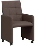 vidaXL Esszimmerst&uuml;hle mit Rollen 2 pcs Dunkelbraun 58 x 65 x 94 cm