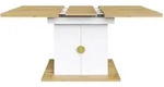 OKWISH Esstisch MDF Wei&szlig; in Holzoptik, ausziehbar 110(140)x70x76 cm, mit 2